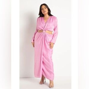Eloquii Pink long sleeve cut out wedding guest special occasion size 28 NWT
